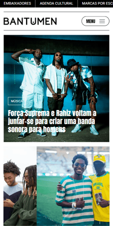 Bantumen mobile app screen 1
