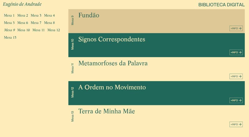 Eugénio de Andrade Digital Library mobile app screen 10
