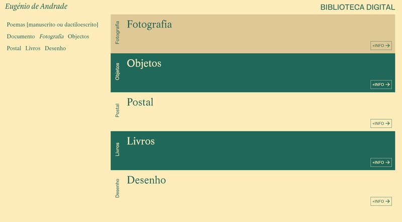 Eugénio de Andrade Digital Library mobile app screen 11