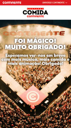 Festival Comida Continente mobile app screen 1