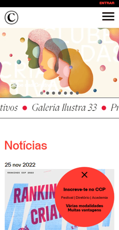 Clube Criativos Portugal mobile app screen 5