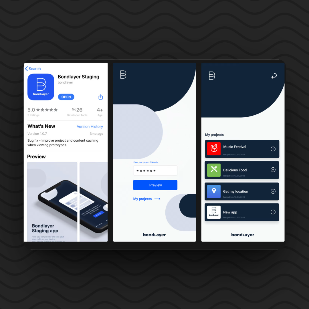 Project Screenshot: Bondlayer Staging App