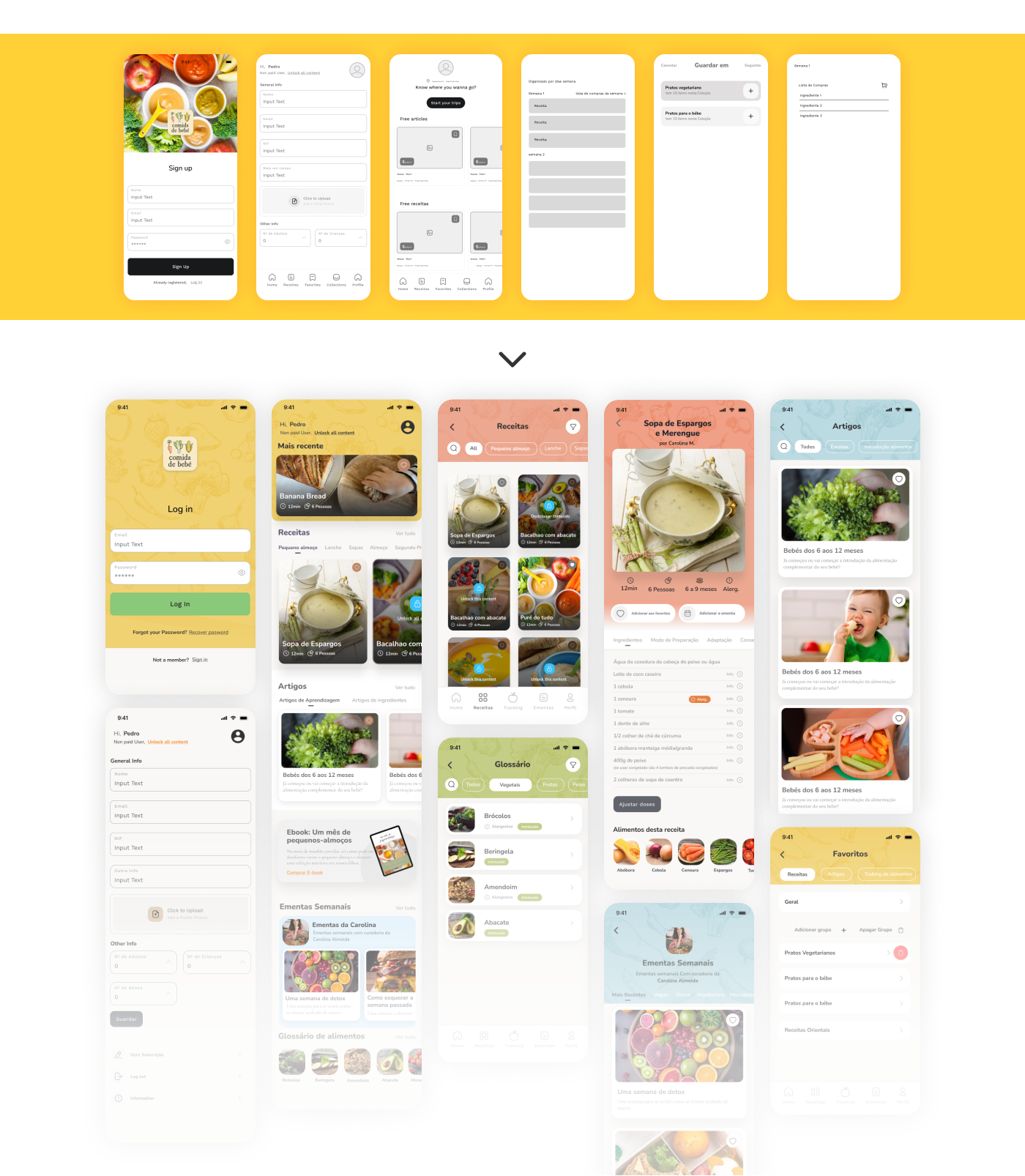 Project Screenshot: Comida de Bebé Site & App